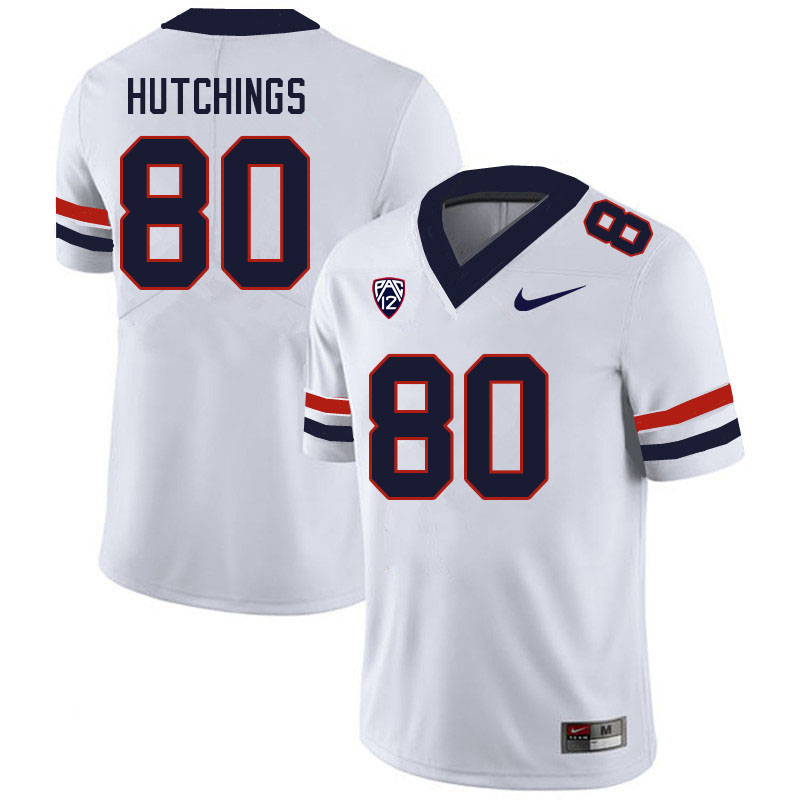 Men #80 Connor Hutchings Arizona Wildcats College Football Jerseys Sale-White - Click Image to Close